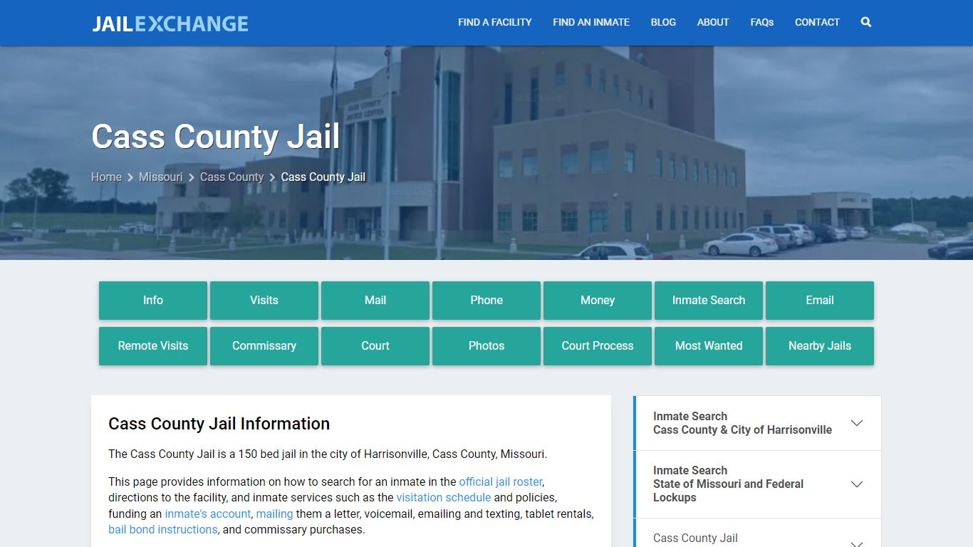 Cass County Jail, MO Inmate Search, Information